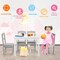 Kids 5 Pieces Table and Chair Set Wooden Children Activity Playroom Furniture Gift